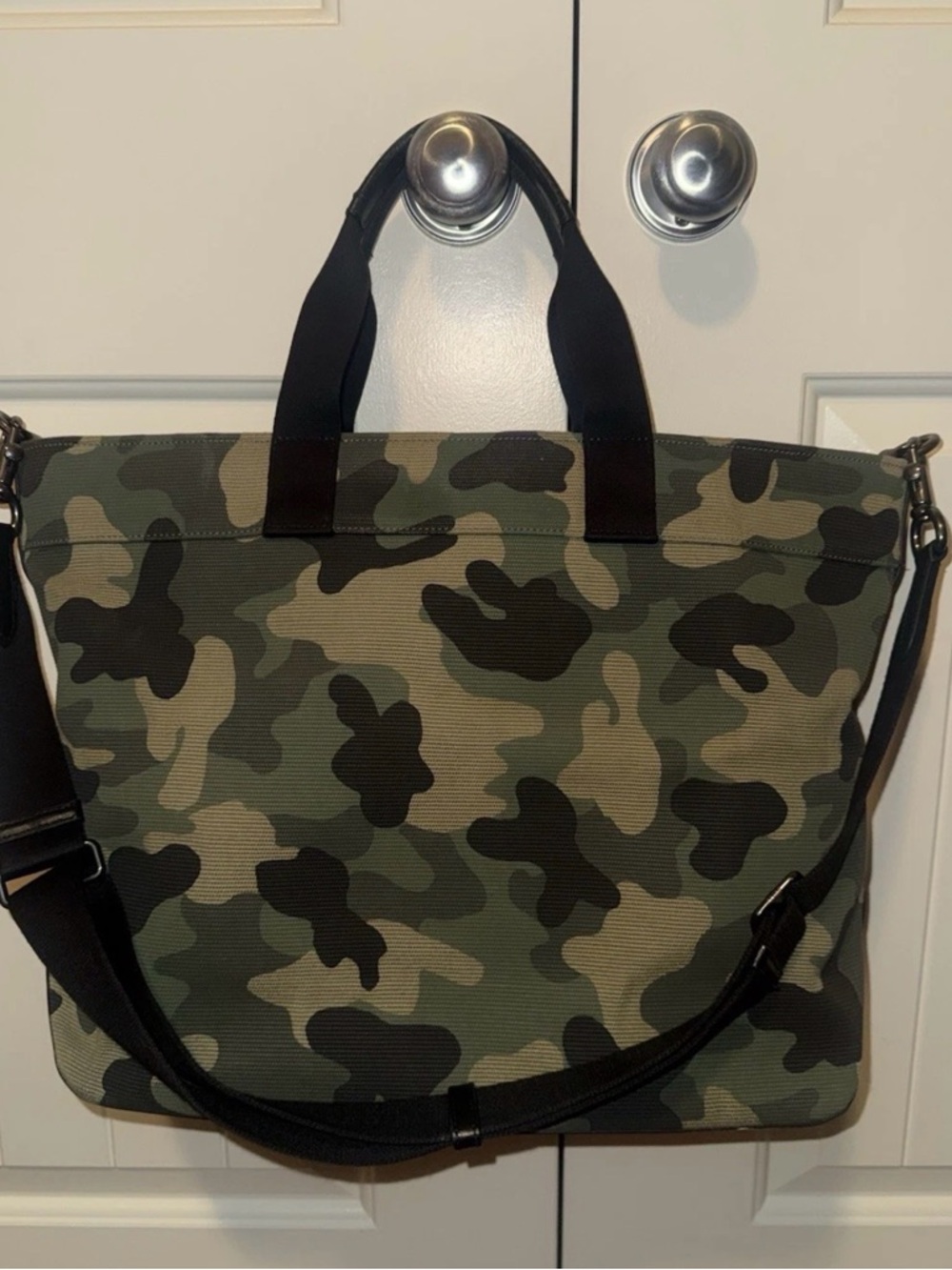 Coach Green Camo Canvas Tote - Picture 3 of 3